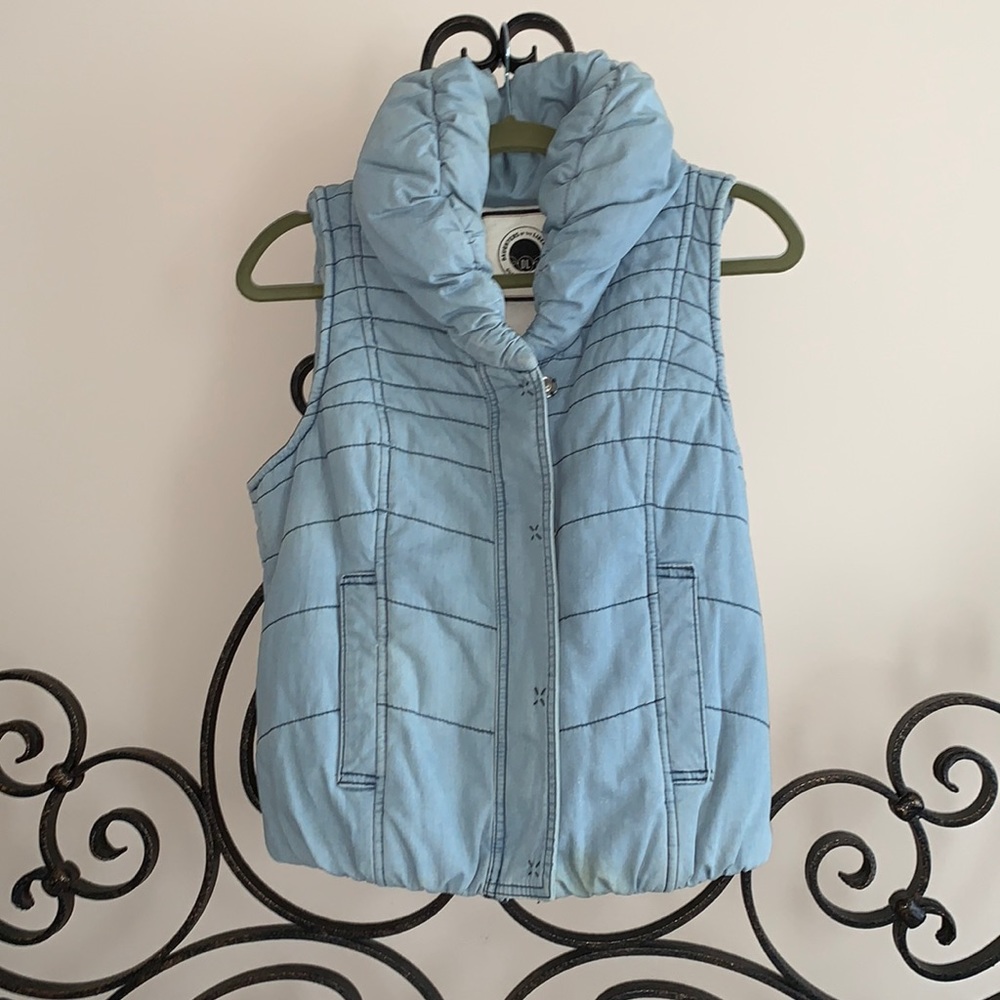 Soft puffy denimish vest